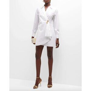 Tanya Taylor Winnie Wrap Shirt Dress White Womens Size 6